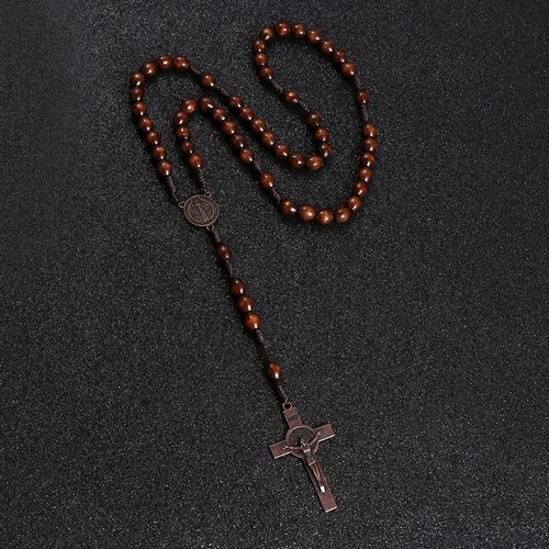 Wooden rosary cross handmade - wooden,