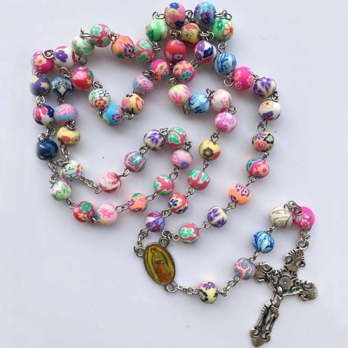 Multi coloured pearl - coloured, rosary