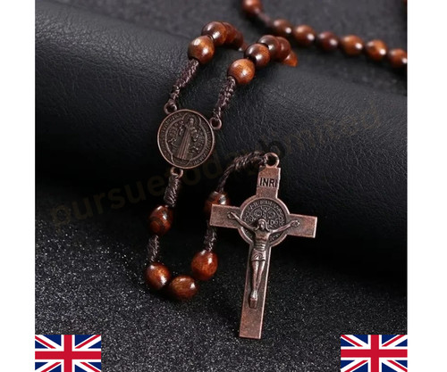 Wooden rosary cross handmade - wooden,