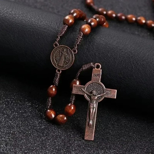 Wooden rosary cross handmade - wooden,
