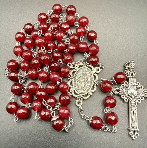 Handmade ruby quartz rosary - handmade,