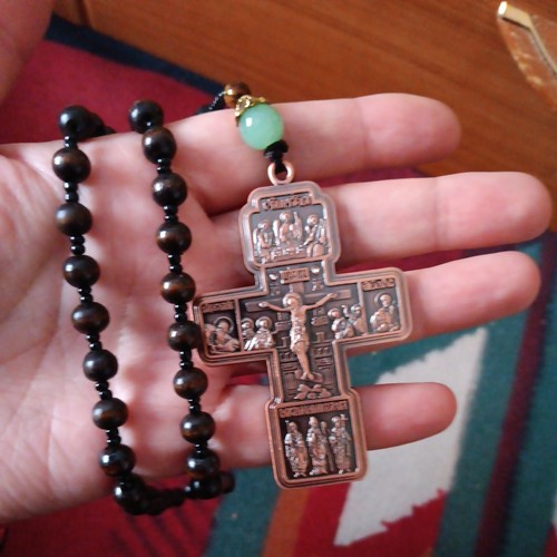 Wooden orthodox cross rosary - cross,