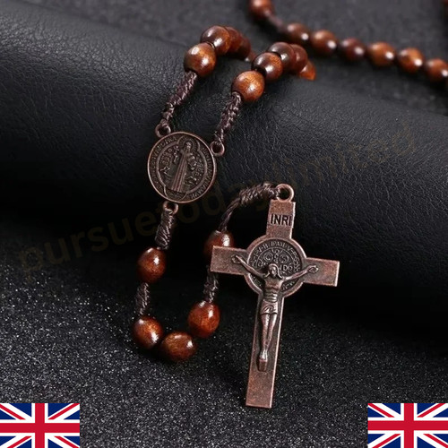 Wooden rosary cross handmade - rosary,