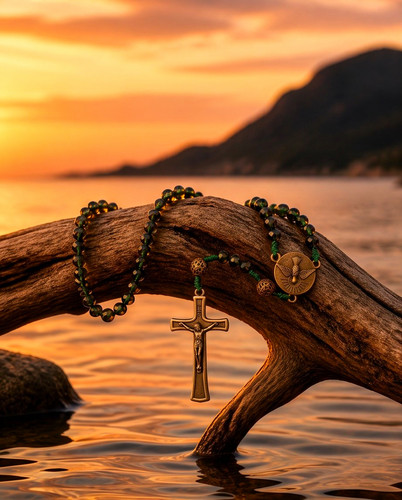 Handmade green glass christian - handmade,