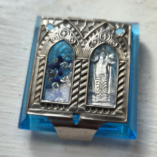 Vintage blue glass pocket - vintage,