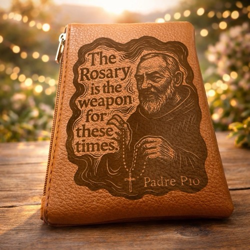 Engraved rosary pouch custom - engraved, pouch: