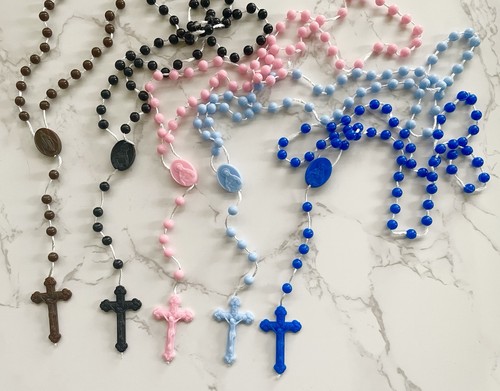 Plastic rosary beads - x,