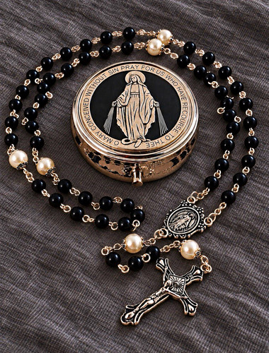Black bead christian - christian, rosary