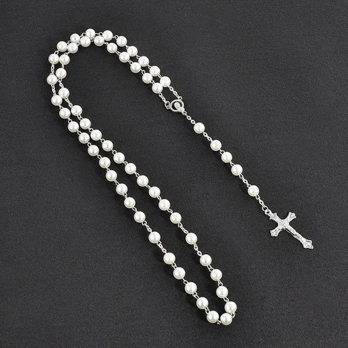 White rosary beads with - beads,