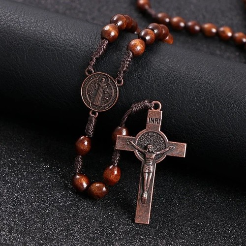 Wooden rosary cross handmade - rosary,
