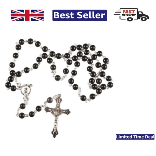 Elegant black glass - black, rosary