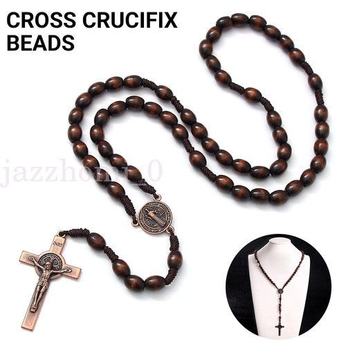 Wooden rosary cross handmade - wooden,