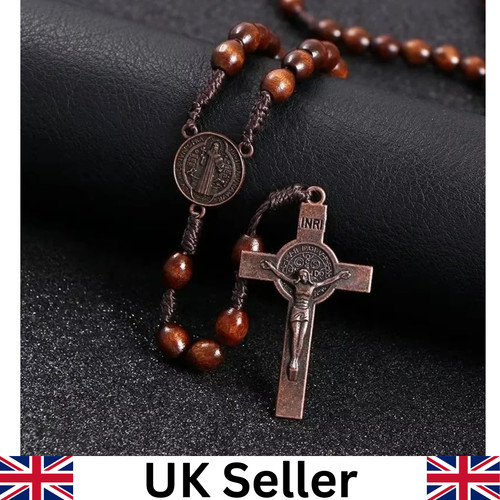 Wooden rosary cross - wooden, handmade