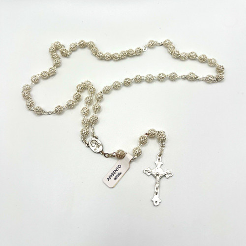 Silver filigree rosary - silver, beads