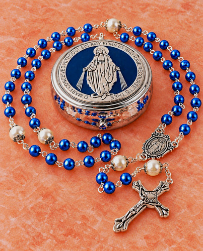 Blue rosary beads - rosary, with