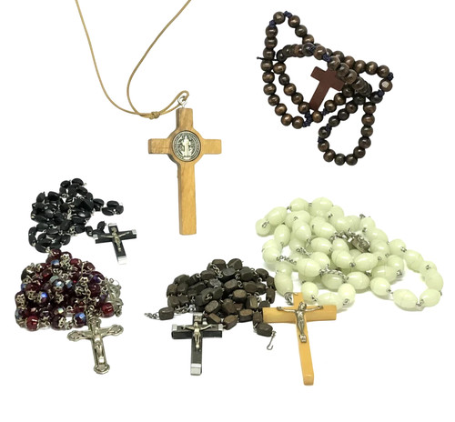 Christian rosary beads pendant - christian,