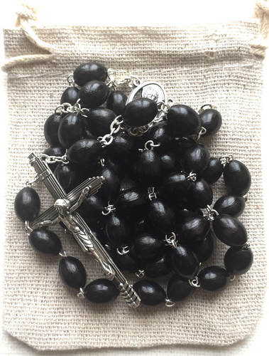 Large wood rosary italian - wood,