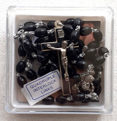 Plastic rosary black - rosary,