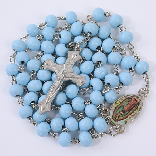 White rosary beads with silver - rosary,