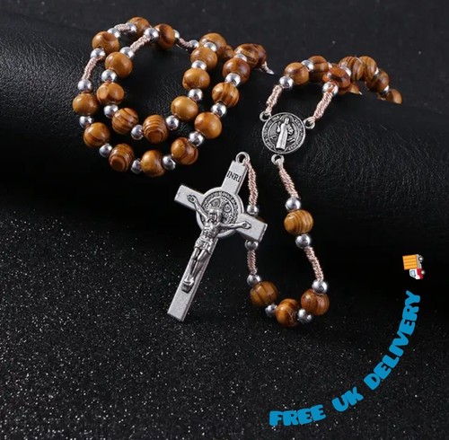 Wooden rosary beads necklaces - wooden,