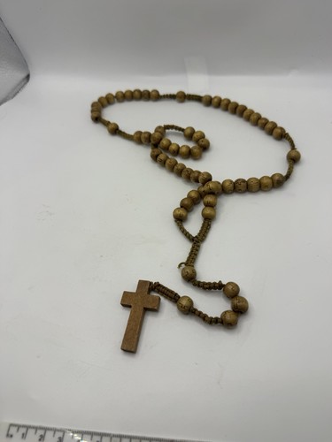 Vintage wooden catholic rosary - vintage,