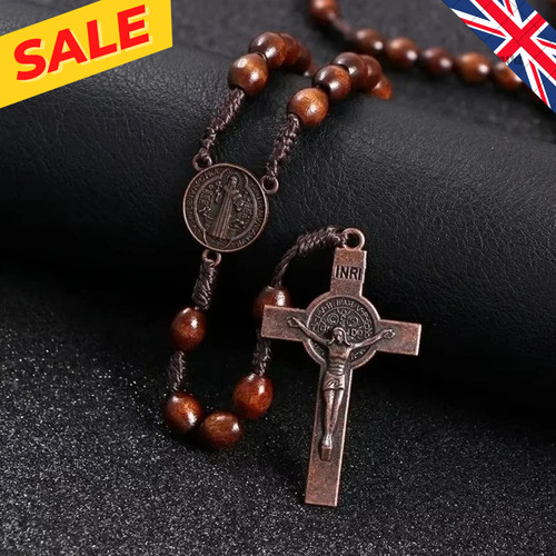 Wooden rosary cross handmade - wooden,